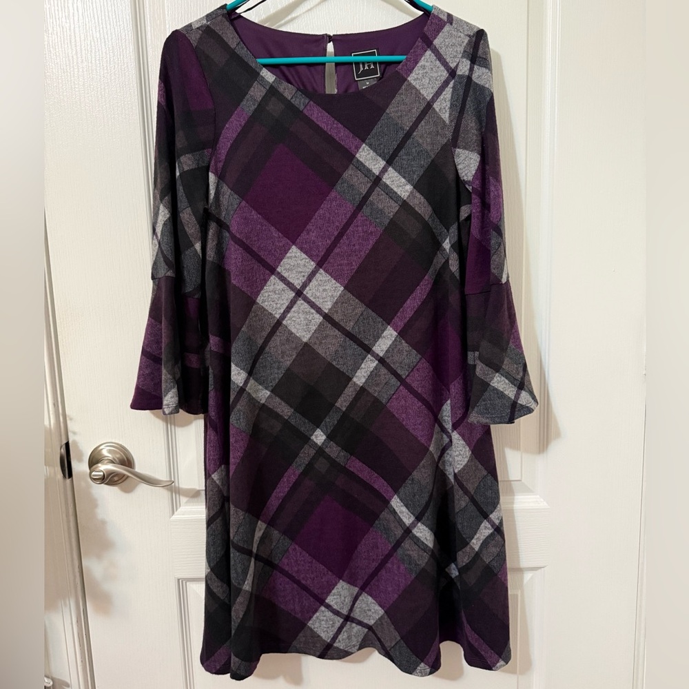 JH Purple and Black Plaid Women’s Dress Size Medium